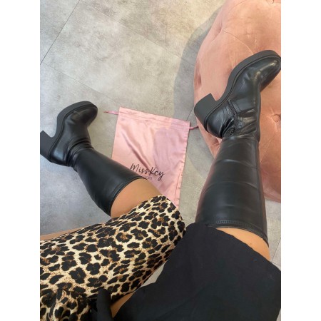 CHAUSSURES FEMME BOTES MI HAUTES NOIR MISS CARA