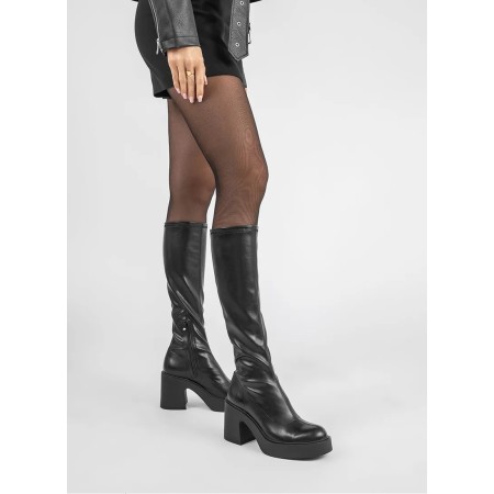 CHAUSSURES FEMME BOTES MI HAUTES NOIR MISS CARA