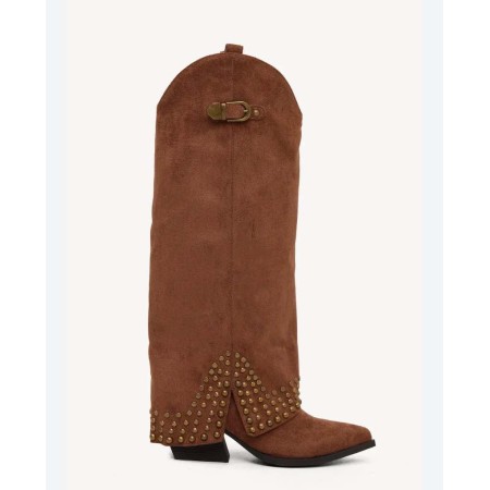 BOTTES HAUTES WESTERN CLOUTEE MISS KASSY CAMEL