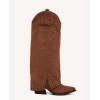BOTTES HAUTES WESTERN CLOUTEE MISS KASSY CAMEL