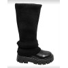 Bottes hautes femme simili cuir noir façon chaussette
