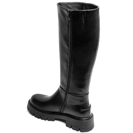 Bottes hautes Biker noires à semelle épaisse