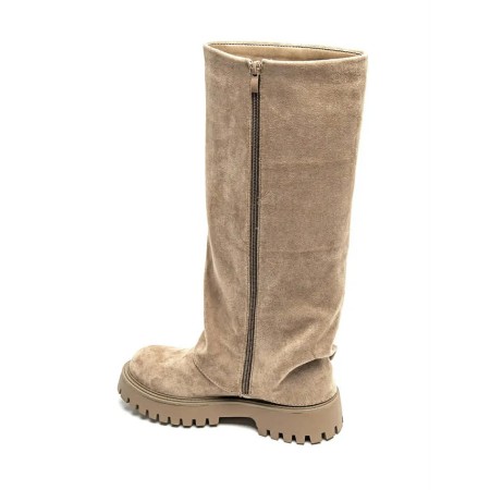 bottes hautes taupe femme, bottes suédine semelle épaisse