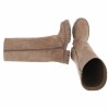 CHAUSSURES FEMME BOTTES HAUTES ZIP SUEDINE TAUPE MISS AMICIE