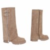 CHAUSSURES FEMME BOTTES HAUTES ZIP SUEDINE TAUPE MISS AMICIE