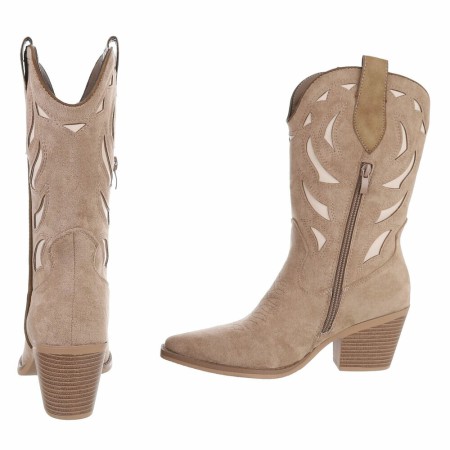 BOTTINES WESTERN GLAM MISS MIA BEIGE