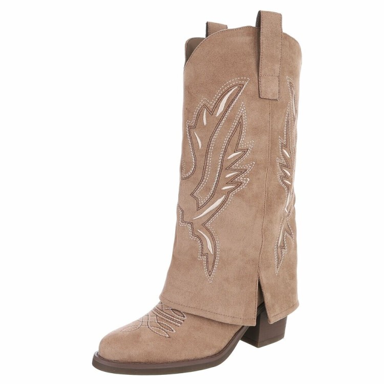 BOTTES MI-HAUTES WESTERN MISS CARLA BEIGE