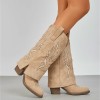 BOTTES MI-HAUTES WESTERN MISS CARLA BEIGE