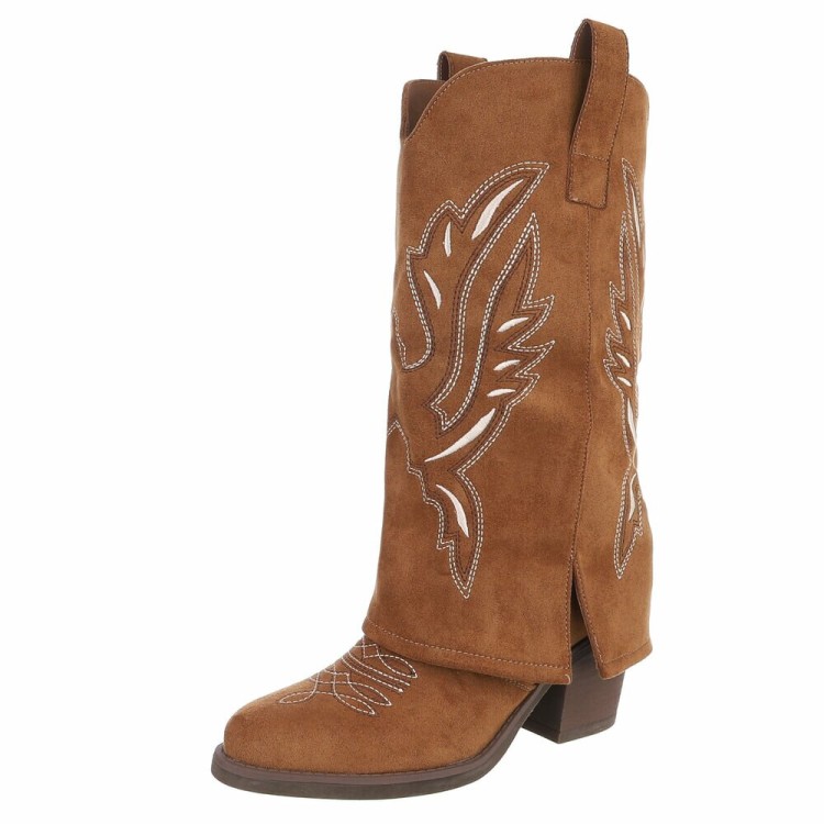 BOTTES MI-HAUTES WESTERN MISS CARLA CAMEL