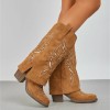 BOTTES MI-HAUTES WESTERN MISS CARLA CAMEL
