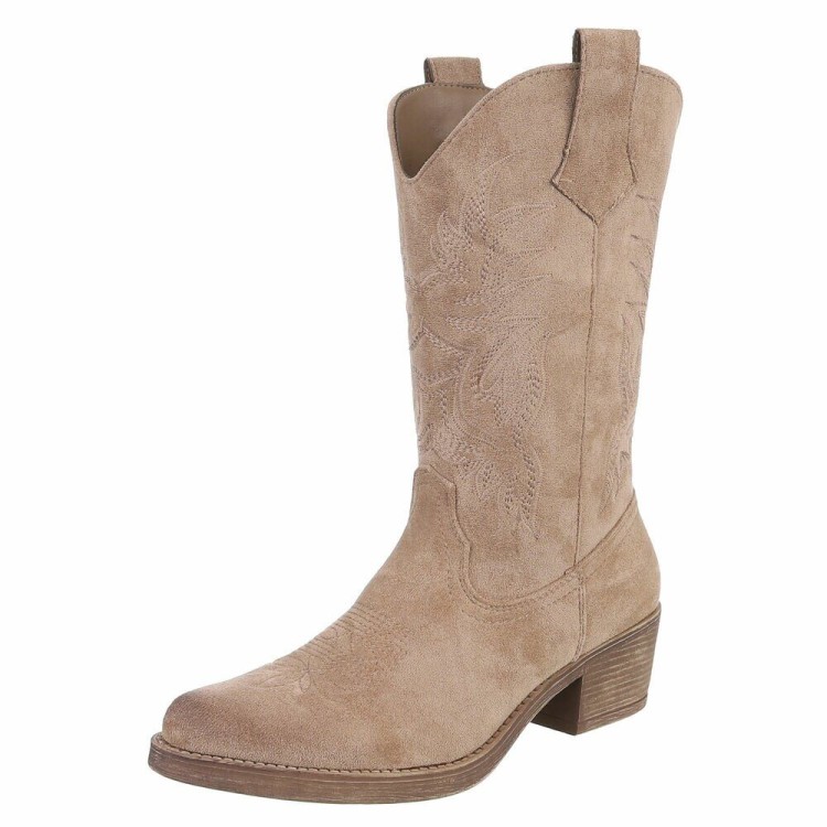 BOTTINES WESTERN GLAM MISS MINDIE BEIGE TAUPE