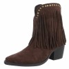BOTTINES WESTERN GLAM MISS MAURINE CHOCO FRANGES