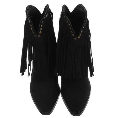 BOTTINES WESTERN GLAM MISS MAURINE NOIR FRANGES