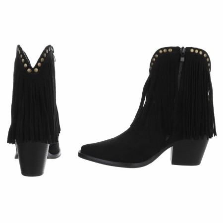 BOTTINES WESTERN GLAM MISS MAURINE NOIR FRANGES