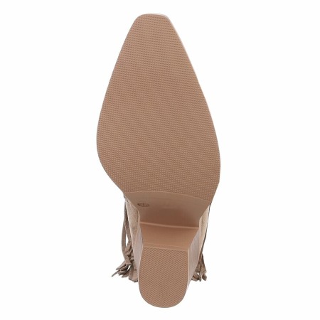 BOTTINES WESTERN GLAM MISS MAURINE BEIGE TAUPE FRANGES
