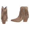 BOTTINES WESTERN GLAM MISS MAURINE BEIGE TAUPE FRANGES