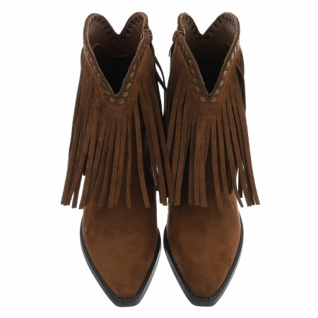 BOTTINES WESTERN GLAM MISS MAURINE CAMEL FRANGES