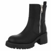 CHAUSSURES BOTTINES A TALON ET ZIP MISS LEO NOIR