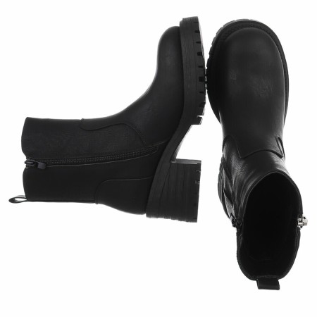CHAUSSURES BOTTINES A TALON ET ZIP MISS LEO NOIR