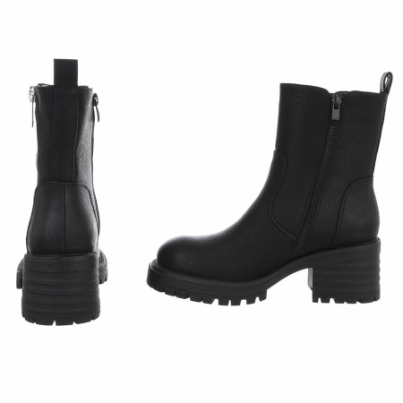 CHAUSSURES BOTTINES A TALON ET ZIP MISS LEO NOIR