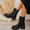 CHAUSSURES BOTTINES A TALON ET ZIP MISS LEO NOIR