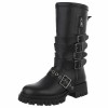 bottes hautes femme, bottes noires sangles, bottes simili cuir femme, bottes tendance hiver, bottes hautes 36 37 38 39 40 41
