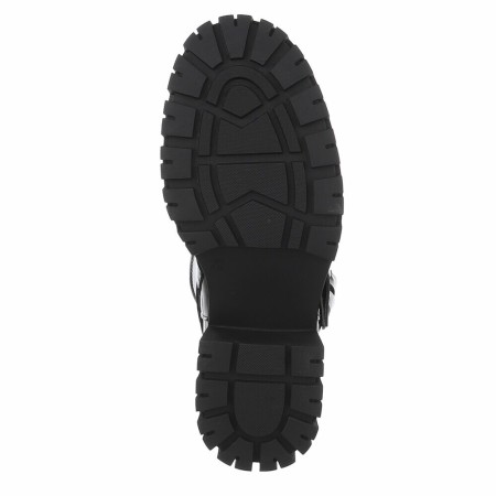 CHAUSSURES FEMME BOTTES HAUTES BIKER BOUCLES ET SANGLES NOIR MISS ANDREA