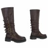 bottes hautes femme, bottes choco  sangles, bottes simili cuir femme, bottes tendance hiver, bottes hautes 36 37 38 39 40 41