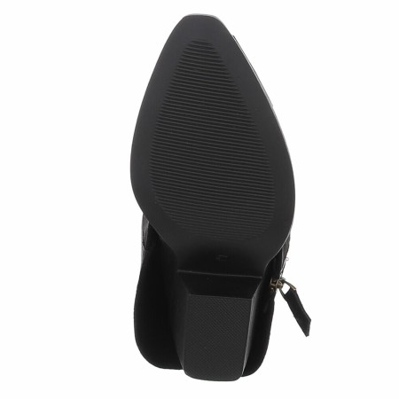 CHAUSSURES FEMME BOTTES HAUTES WESTERN NOIR ZIP