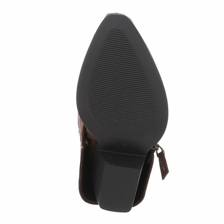 CHAUSSURES FEMME BOTTES HAUTES WESTERN CHOCO ZIP