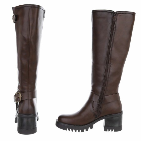 CHAUSSURES FEMME BOTTES HAUTES TALON CONFORTABLE MISS PATRICIA MARRON