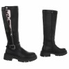 CHAUSSURES FEMME BOTTES HAUTES BOCLER ZIP BPUCLE MISS BRANDY NOIR