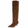 CHAUSSURES FEMME BOTTES HAUTES AU DESSUS DU GENOU PETIT TALON MISS MARRON