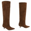 CHAUSSURES FEMME BOTTES HAUTES AU DESSUS DU GENOU PETIT TALON MISS MARRON