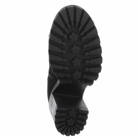 CHAUSSURES FEMME BOTTES HAUTES TALON CARRE CONFORTABLE SUEDINE MISS MICHELLE NOIR