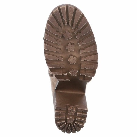 CHAUSSURES FEMME BOTTES HAUTES TALON CARRE CONFORTABLE SUEDINE MISS MICHELLE BEIGE