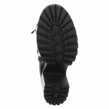 CHAUSSURES FEMME BOTTES HAUTES TALON CARRE CONFORTABLE SIMMI CUIR MISS MICHELLE NOIR