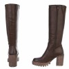 CHAUSSURES FEMME BOTTES HAUTES TALON CARRE CONFORTABLE SIMMI CUIR MISS MICHELLE CHOCO