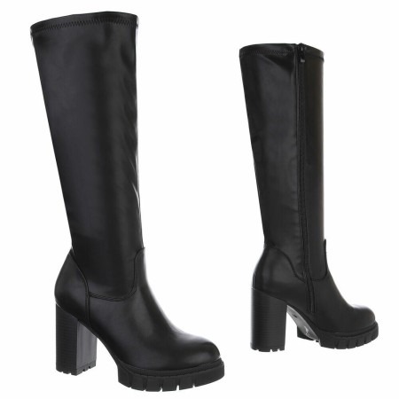 CHAUSSURES FEMME BOTTES HAUTES TALON CARRE HAUT MISS MISSY NOIR