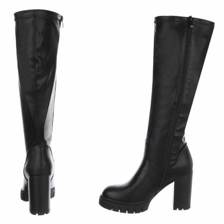 CHAUSSURES FEMME BOTTES HAUTES TALON CARRE HAUT MISS MISSY NOIR