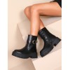 BOTTINES A SEMELLE CHUNKY ET BOUCLE MISS JOYA NOIR