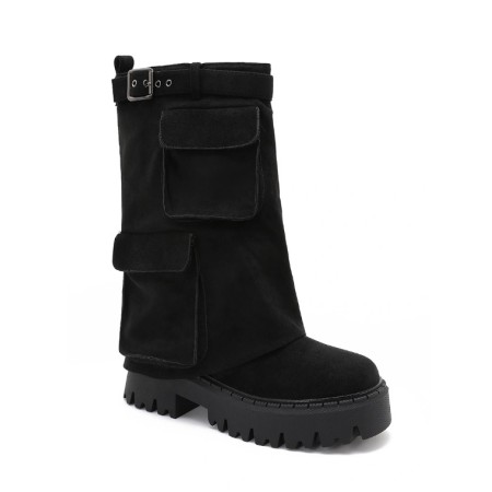 BOTTINES A REVERS ET POCHE...