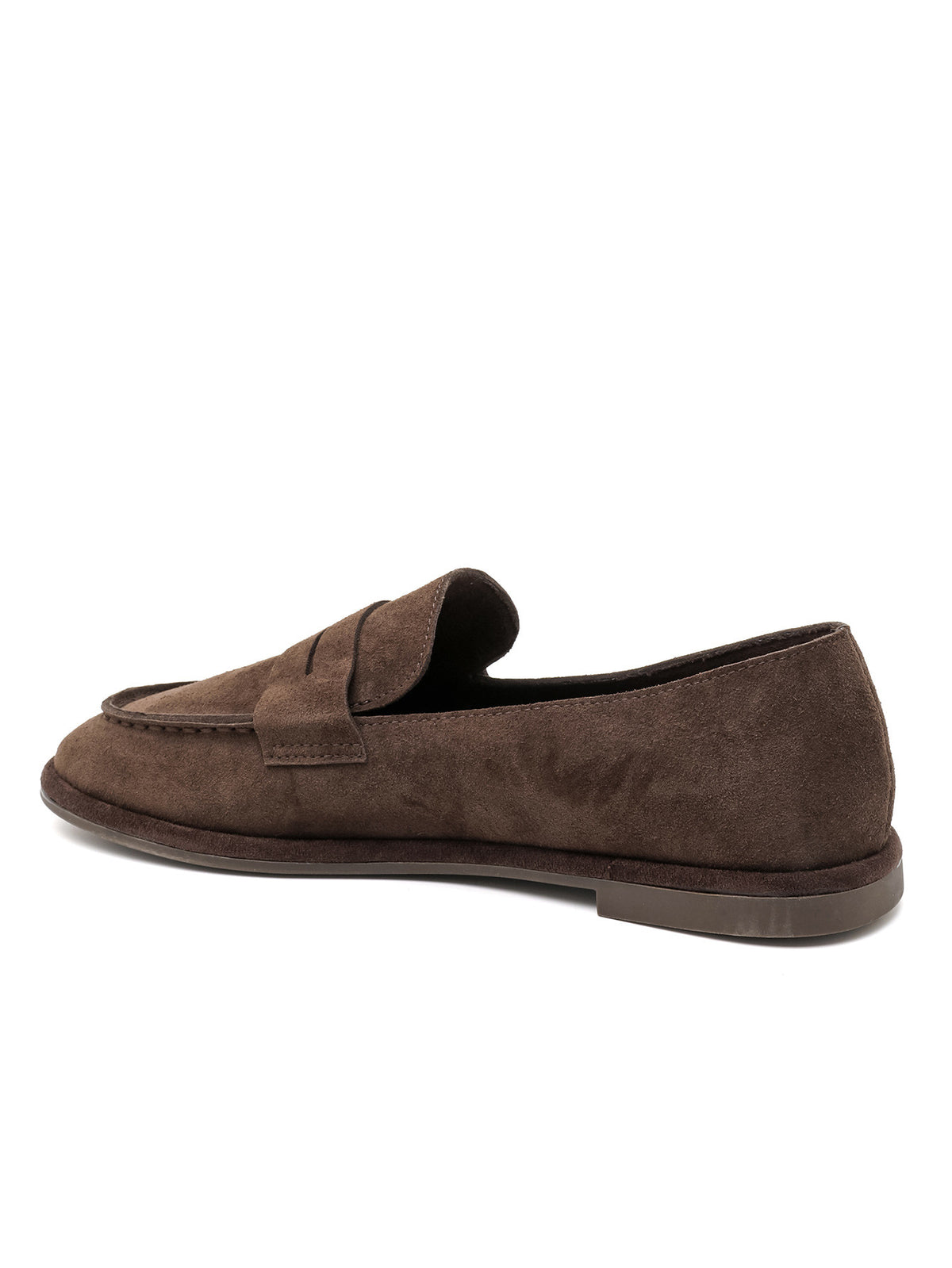 MOCASSINS PENNY LOAFERS EFFET DAIM – MOCASSINS FEMME PLATS CONFORTABLES MARRON
