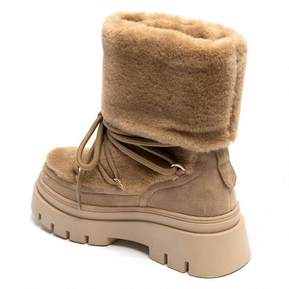 BOOTS SIMILI DAIM CAMEL FAUSSE FOURRURE INTÉGRALE LACETS SEMELLE PLATEFORME – MISS ALMA (Copie)