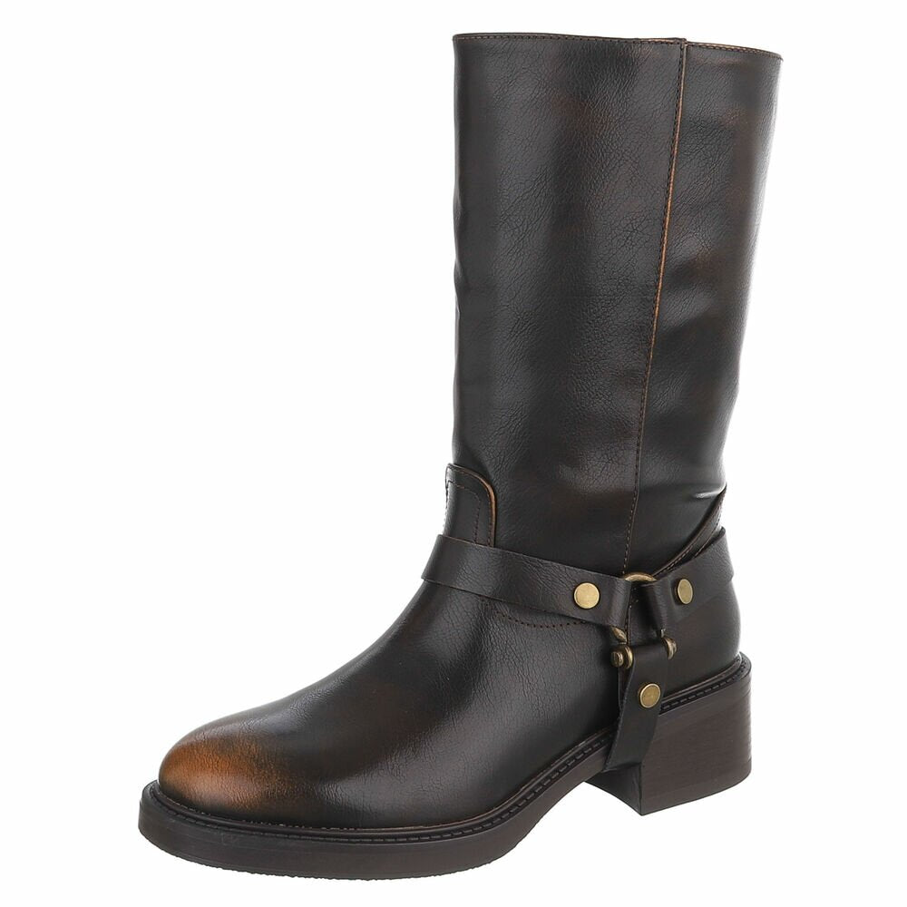 CHAUSSURES FEMME BOTTES BOTTINES CAVALIERE MISS LANA CHOCO