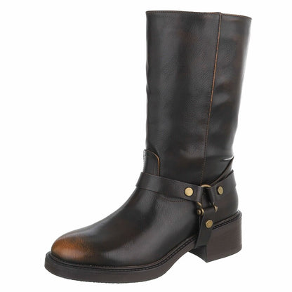 CHAUSSURES FEMME BOTTES BOTTINES CAVALIERE MISS LANA CHOCO