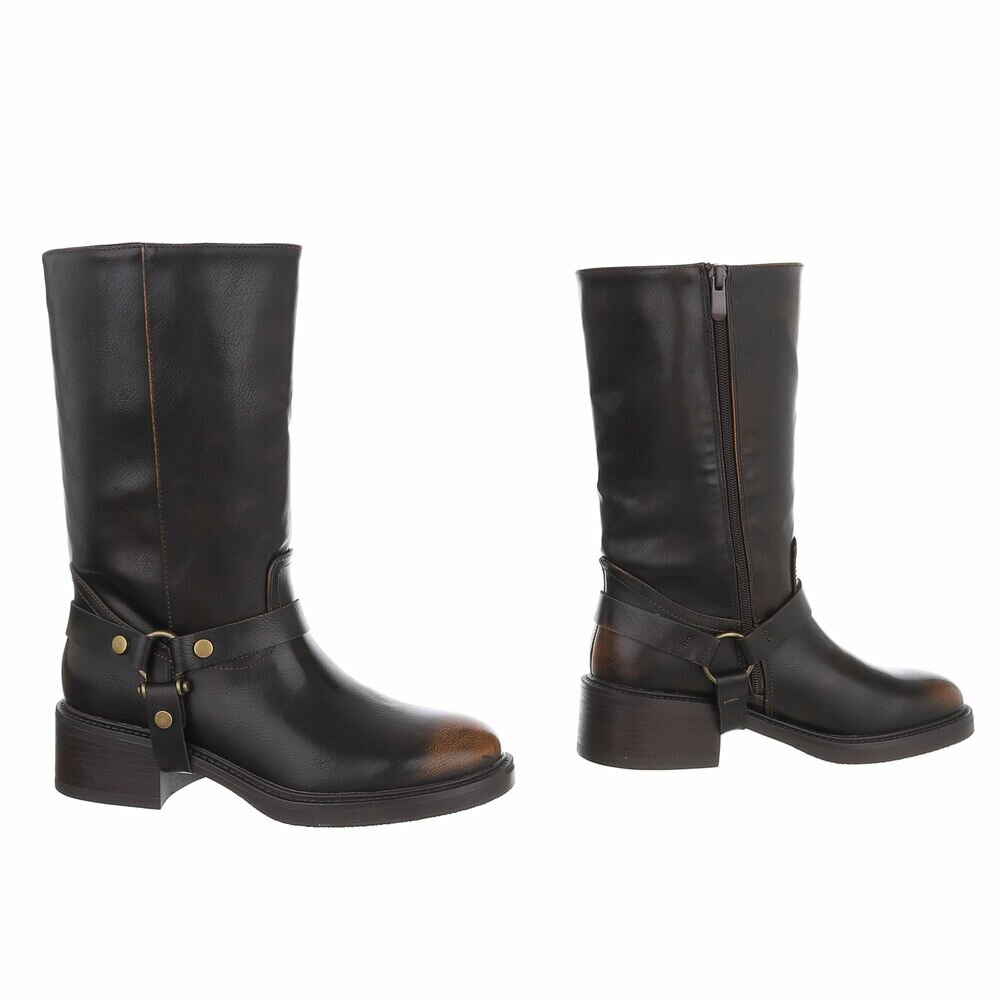 CHAUSSURES FEMME BOTTES BOTTINES CAVALIERE MISS LANA CHOCO