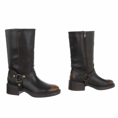 CHAUSSURES FEMME BOTTES BOTTINES CAVALIERE MISS LANA CHOCO