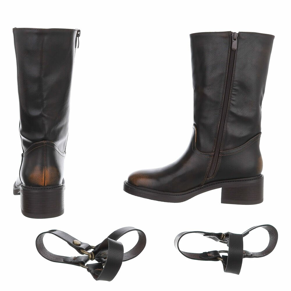 CHAUSSURES FEMME BOTTES BOTTINES CAVALIERE MISS LANA CHOCO