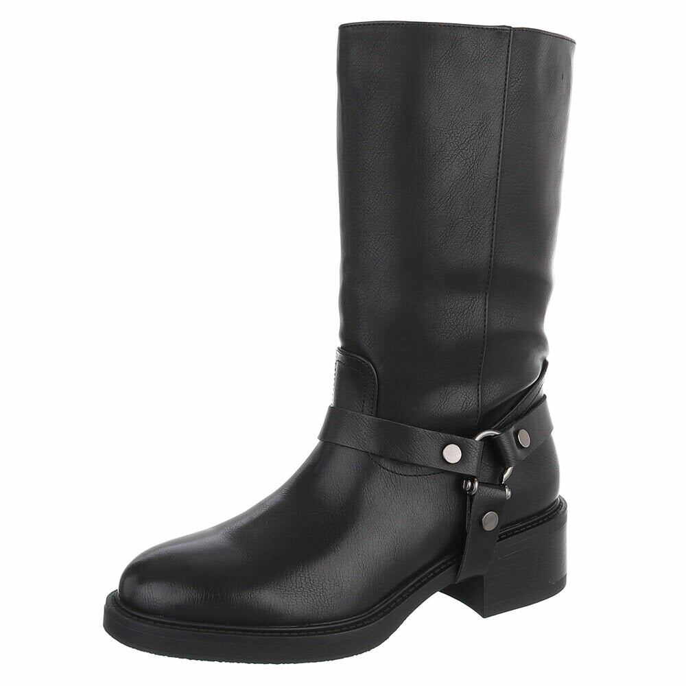 CHAUSSURES FEMME BOTTES BOTTINES CAVALIERE MISS LANA NOIR